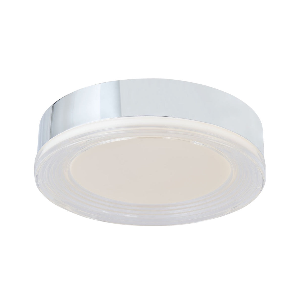 Abra Waves 3CCT 12" Ribbed Acrylic Low Profile Flushmount Chrome