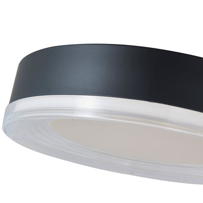 Abra Waves 30043FM flush mount ceiling fixture featuring selectable 3CCT LED lighting and textured ribbed acrylic design