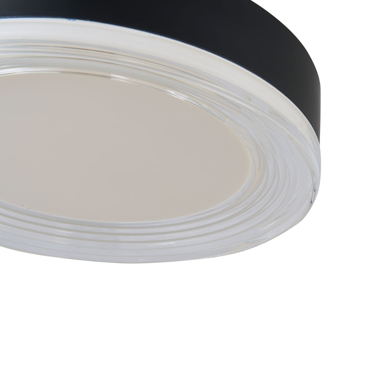 Abra Waves 3CCT 12" Ribbed Acrylic Low Profile Flushmount Matte Black