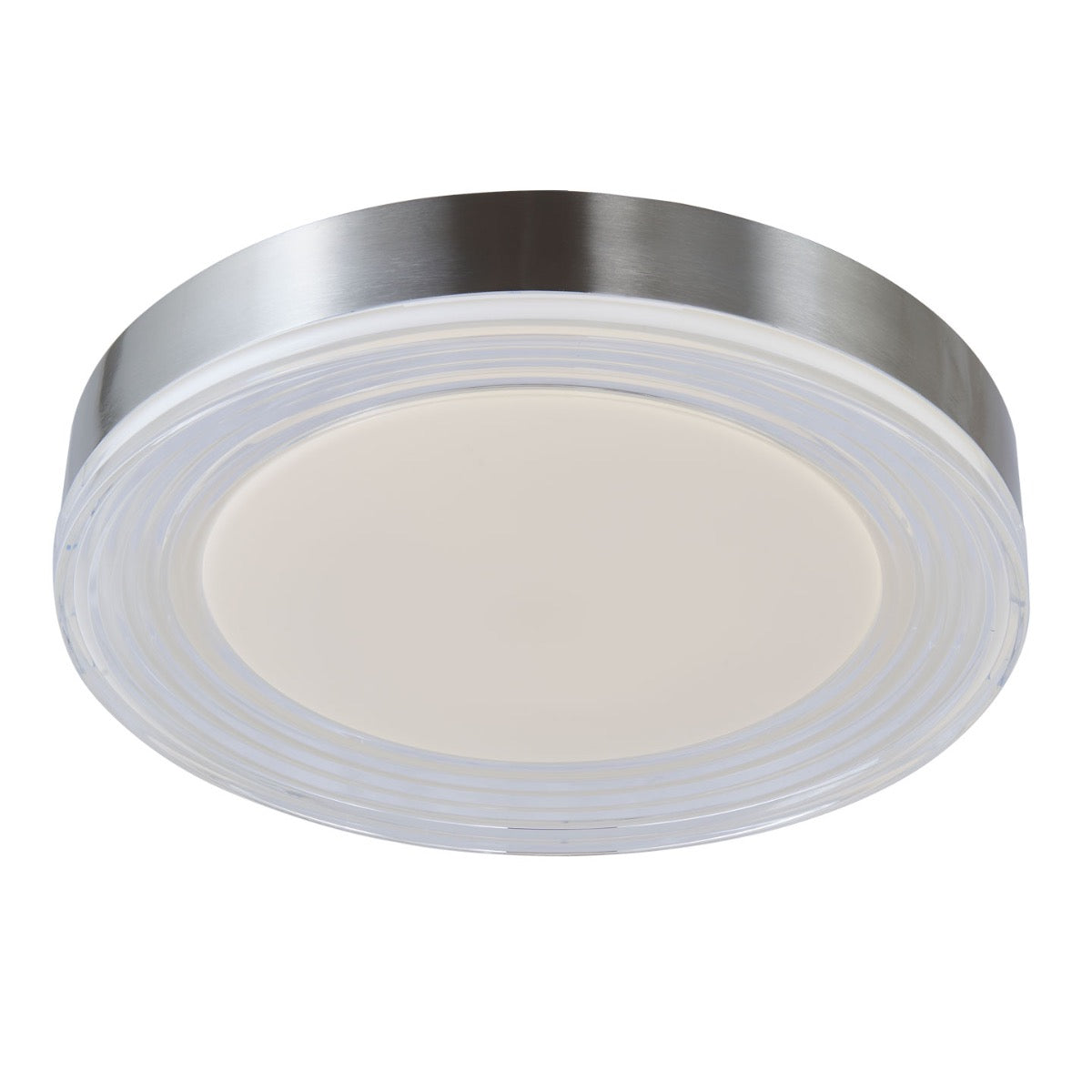 Abra Waves 3CCT 16" Ribbed Acrylic Low Profile Flushmount Brushed Nickel