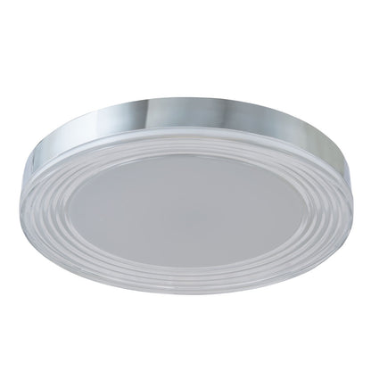 Abra Waves 30045FM flush mount ceiling fixture featuring selectable 3CCT LED lighting and textured ribbed acrylic design