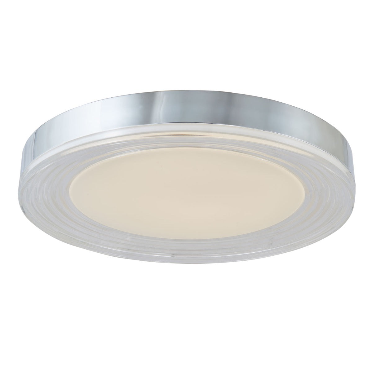 Abra Waves 3CCT 20" Ribbed Acrylic Low Profile Flushmount Chrome