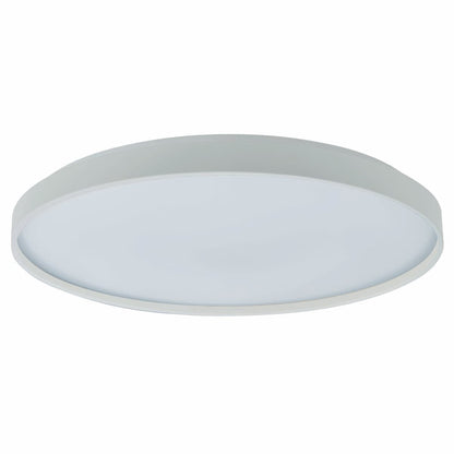 Modern Abra Tambourine flush mount ceiling fixture with soft indirect uplight for bedrooms, living rooms, hallways, and dining spaces