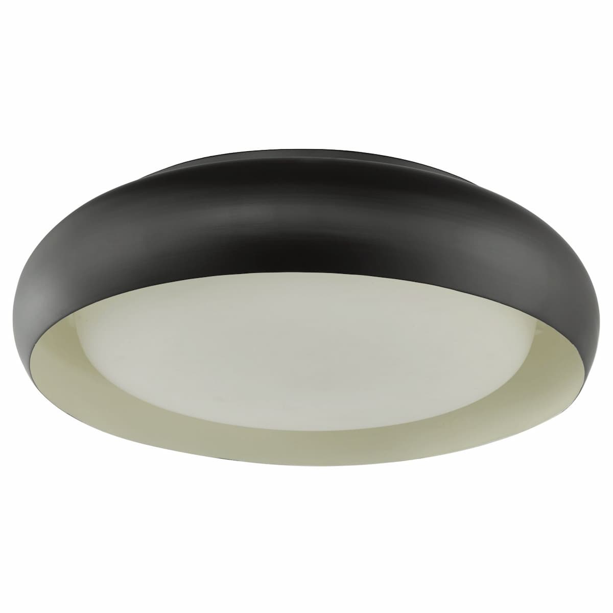 Abra Euphoria 30060FM flush mount ceiling fixture featuring a sculpted curved metal frame and opal glass diffuser