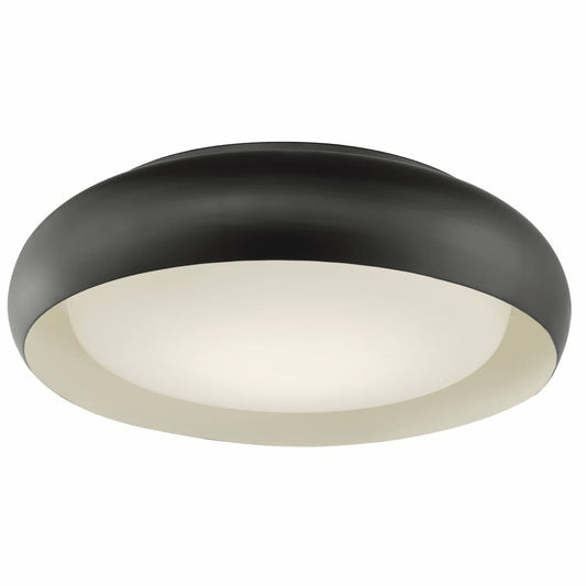 Abra Euphoria 30060FM 15-inch flush mount ceiling light with curved metal frame and opal glass diffuser for modern interiors
