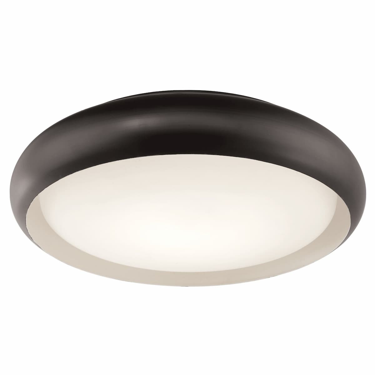 Abra Euphoria 30061FM flush mount ceiling fixture featuring a sculpted curved metal frame and opal glass diffuser for soft ambient lighting