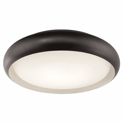 Abra Euphoria 30061FM flush mount ceiling fixture featuring a sculpted curved metal frame and opal glass diffuser for soft ambient lighting