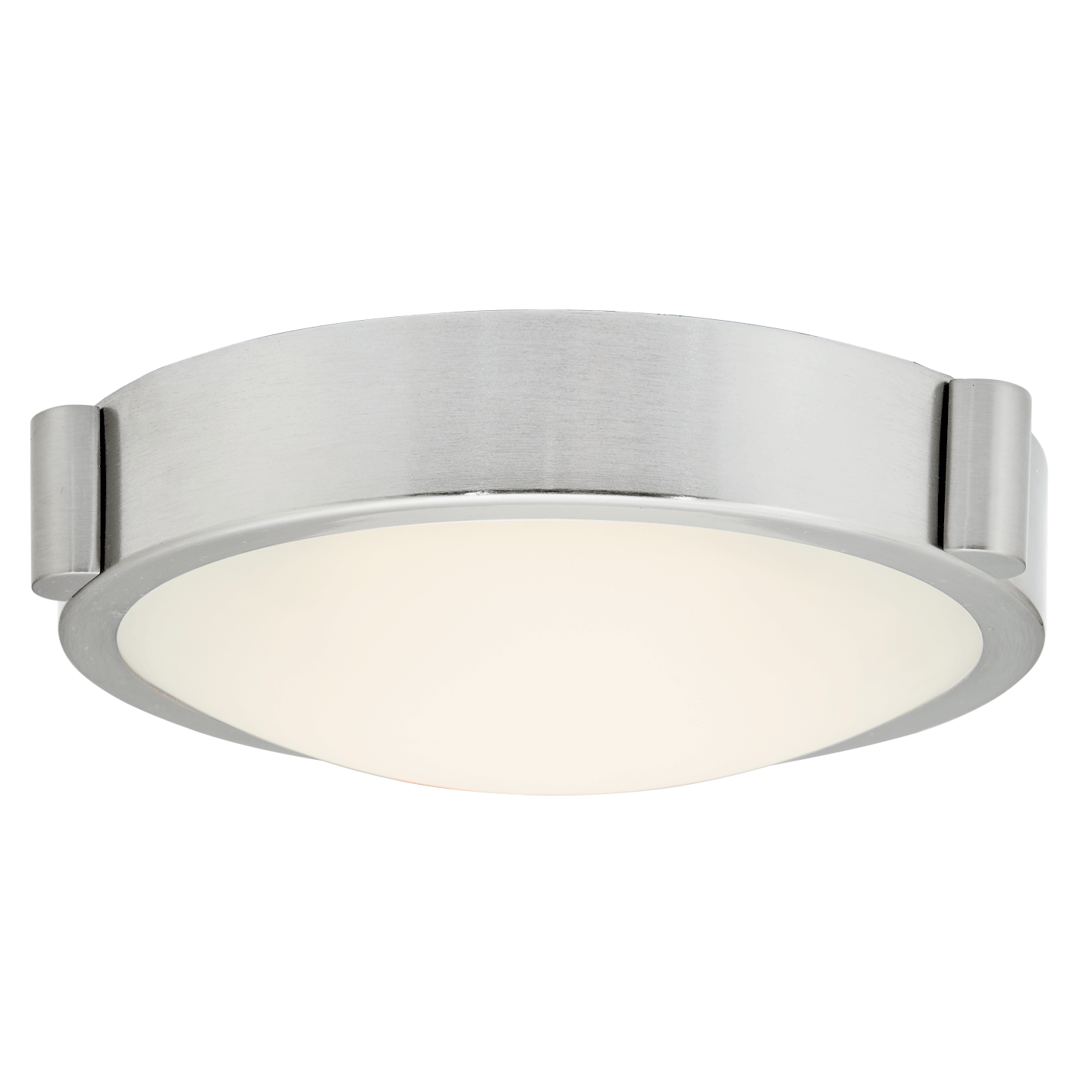 Abra Halo 8" Frosted Glass Flushmount with High Output Dimmable LED Brushed Nickel
