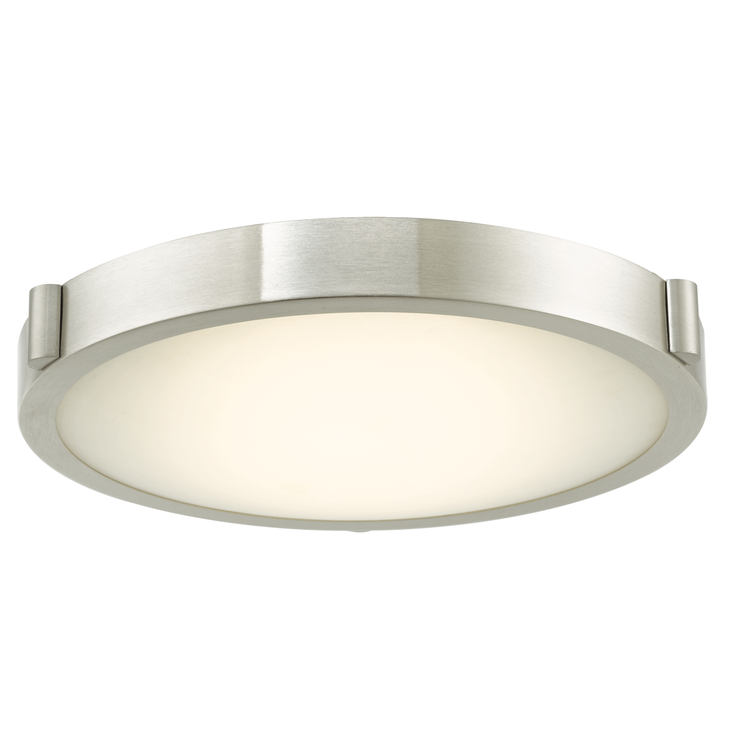 Abra Halo 11" Frosted Glass Flushmount with High Output Dimmable LED Brushed Nickel
