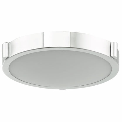 Modern Abra Halo 11-inch frosted glass flush mount ceiling fixture with integrated dimmable LED for bedrooms, hallways, kitchens, and living spaces