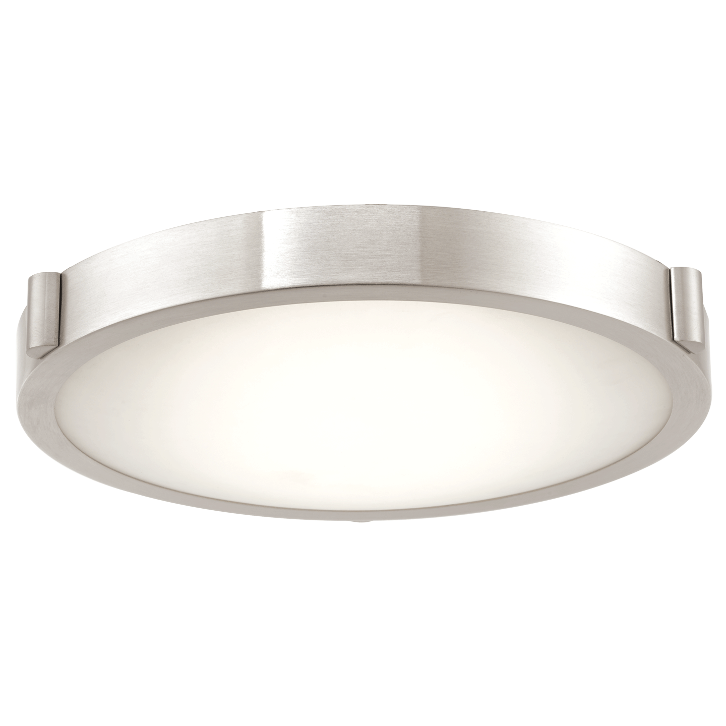 Abra Halo 13" Frosted Glass Flushmount with High Output Dimmable LED Brushed Nickel