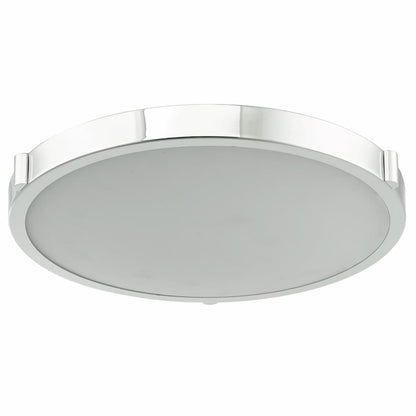 Modern Abra Halo frosted glass flush mount ceiling fixture with integrated dimmable LED for kitchens, hallways, bedrooms, and living rooms
