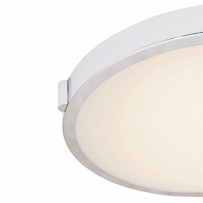 Modern Abra Halo 20-inch frosted glass flush mount ceiling fixture with integrated dimmable LED for living rooms, bedrooms, offices, and hallways