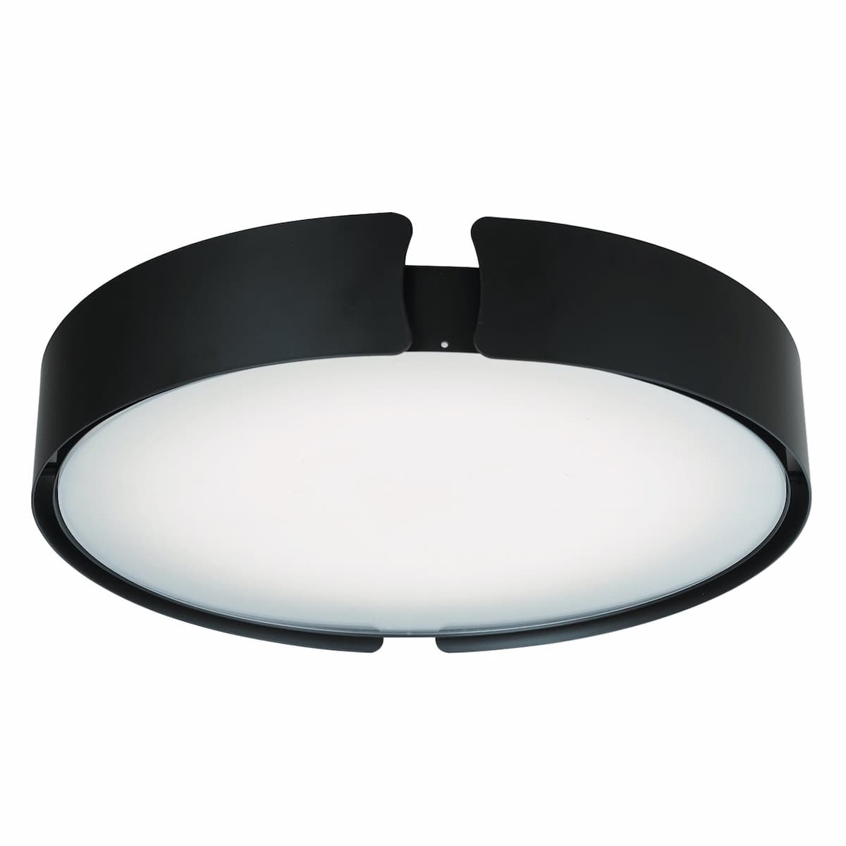Abra Mystic 30070FM flush mount ceiling fixture featuring a contemporary split frame design and high-output dimmable LED lighting