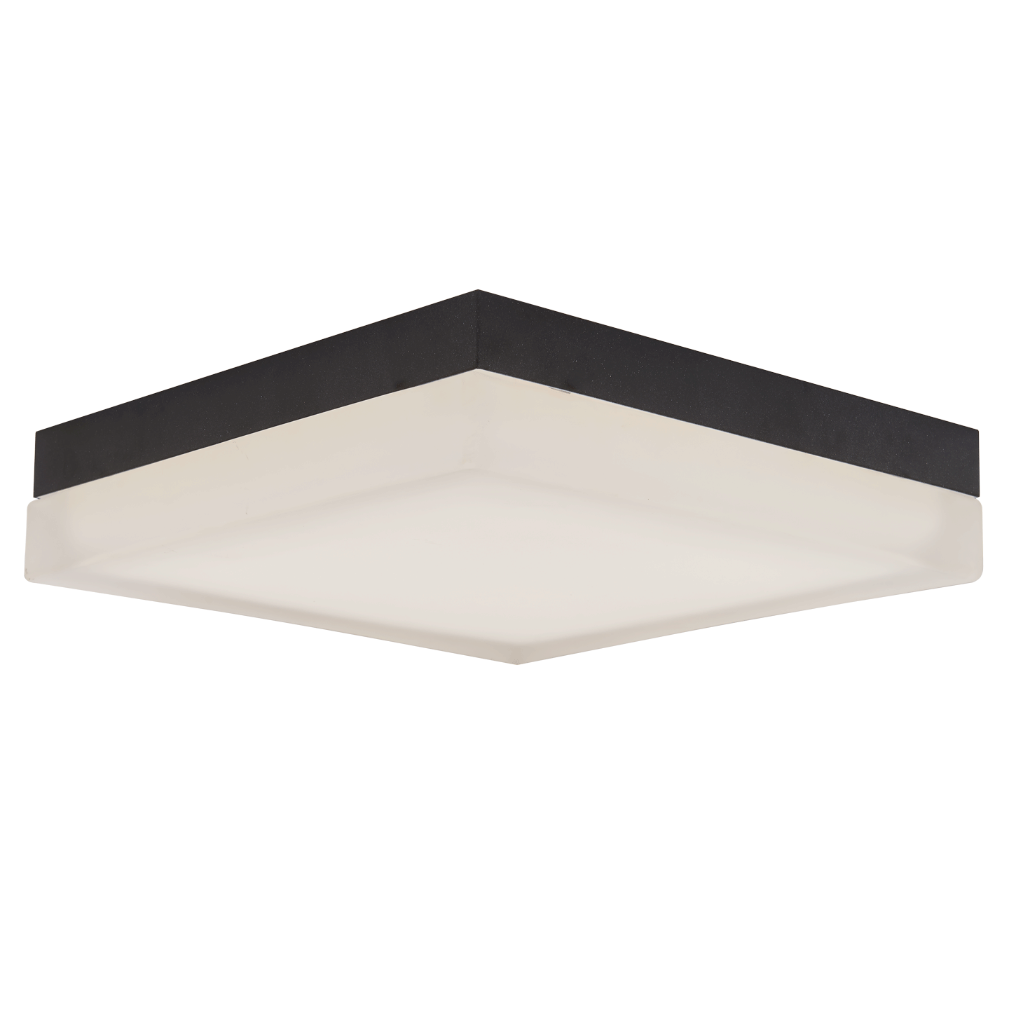 Abra IceCube 9" Square Moulded Glass Flushmount Black