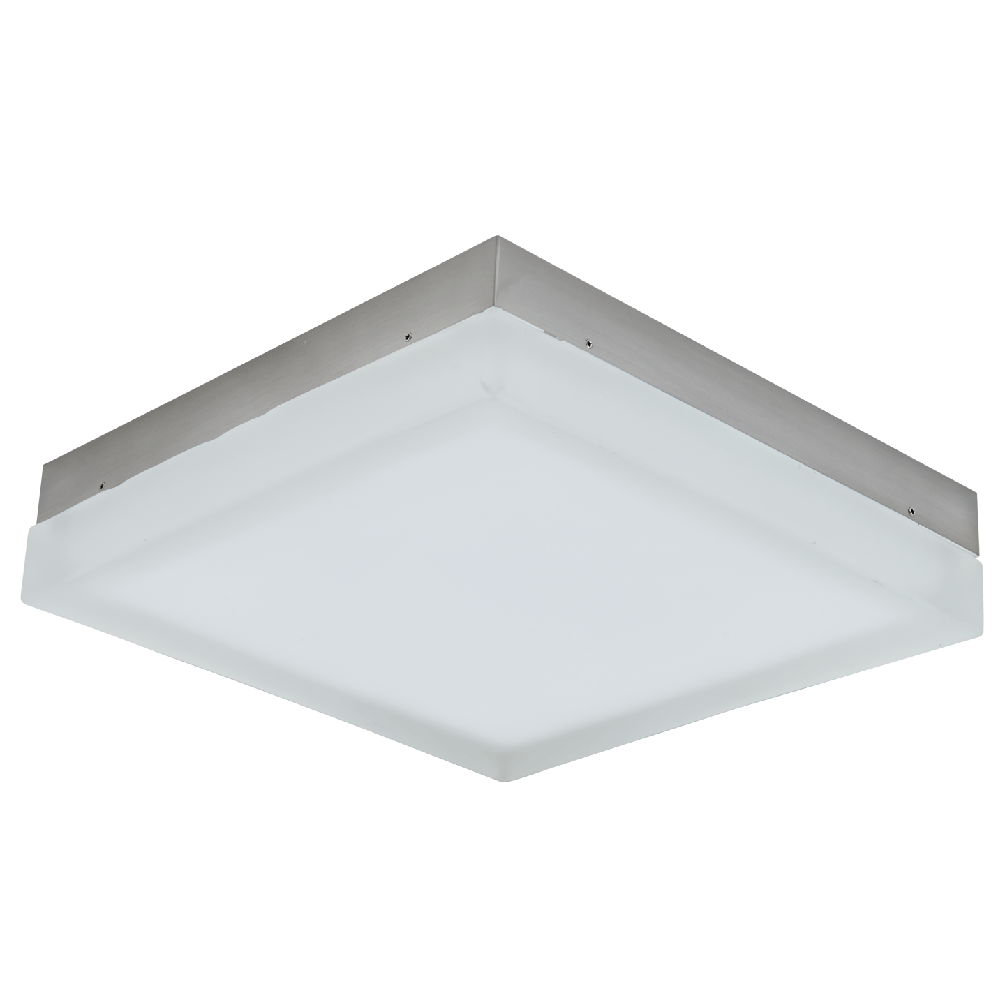Abra IceCube 9" Square Moulded Glass Flushmount Brushed Nickel