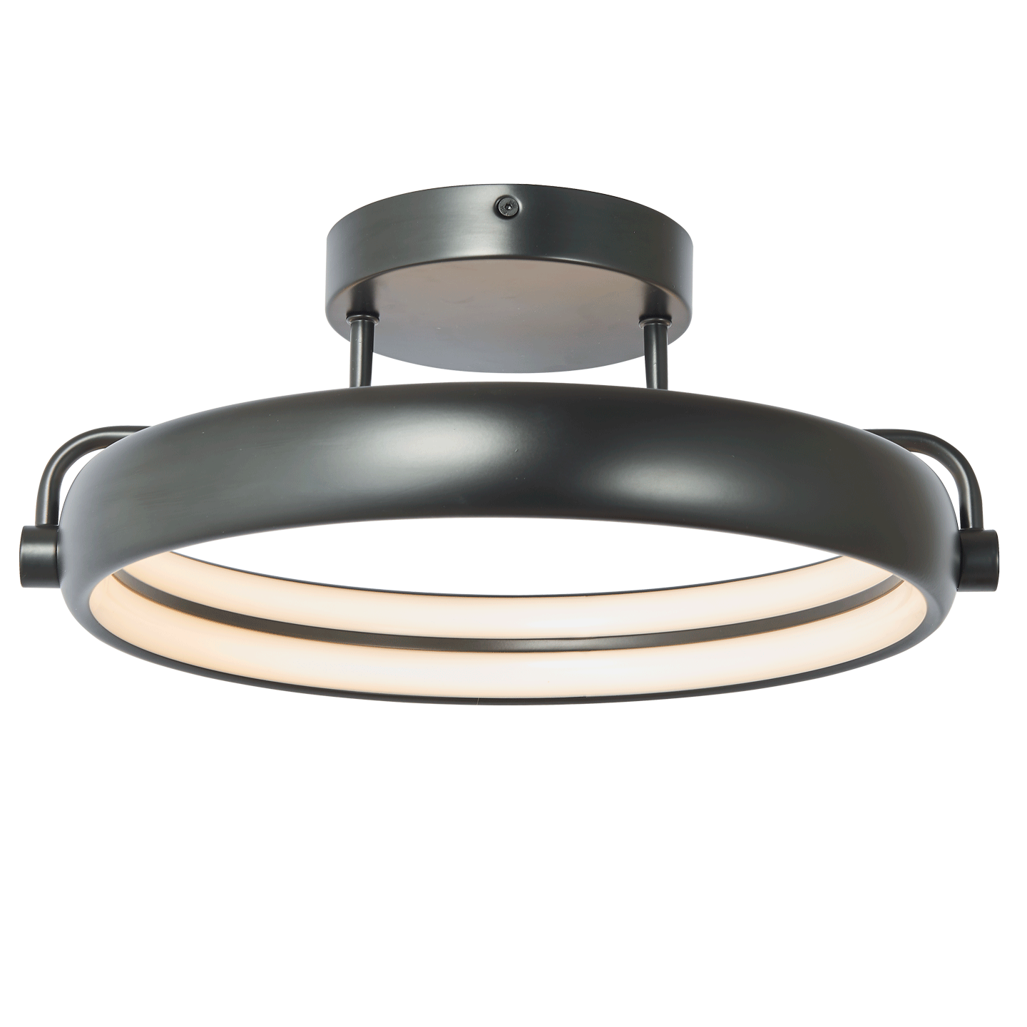Abra Rave 14" Dual LED Ring Flushmount Matte Black