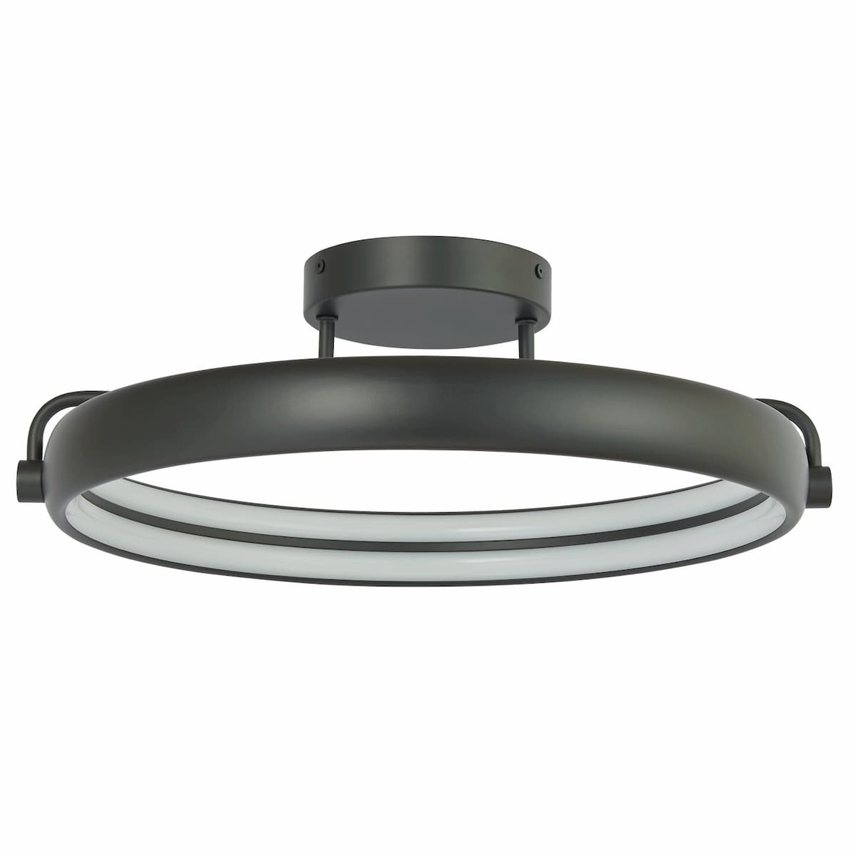 Abra Rave 30083FM flush mount ceiling fixture featuring dual integrated LED rings and contemporary circular design