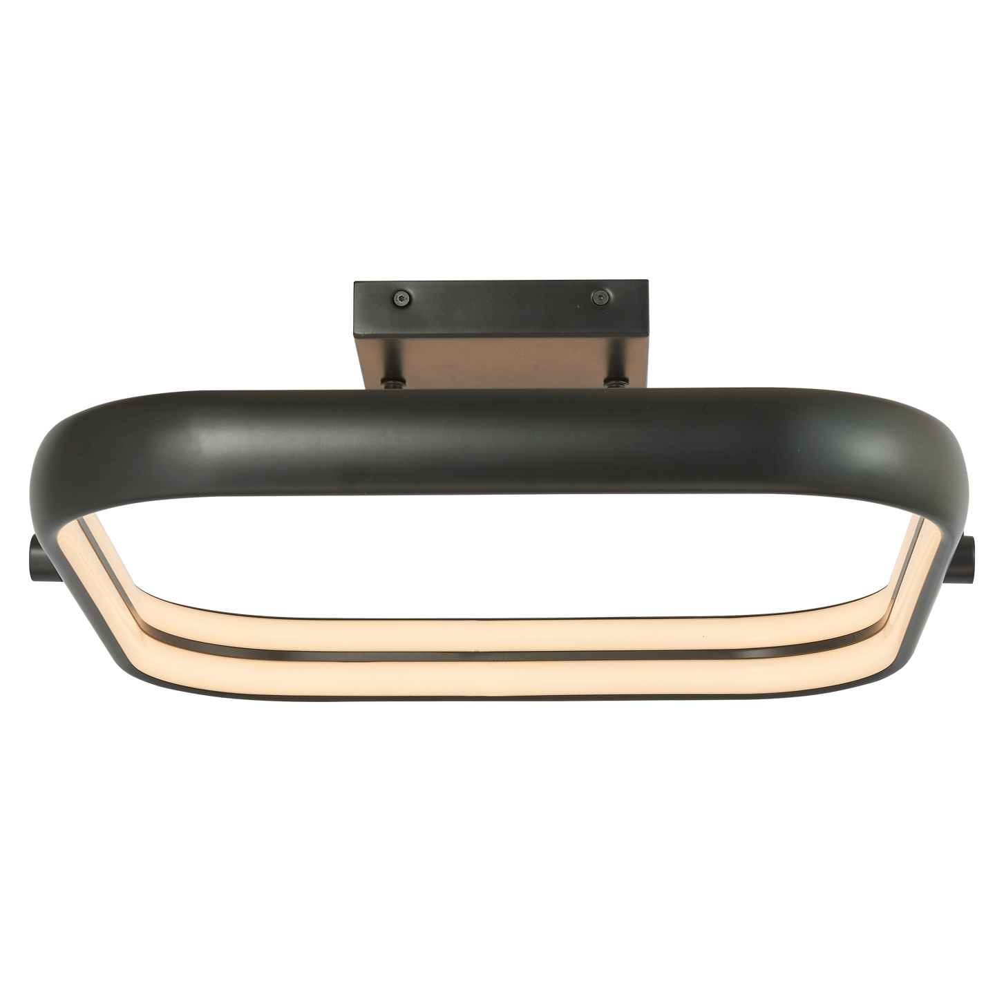 Abra Rave 18" Dual LED Square Flushmount Matte Black