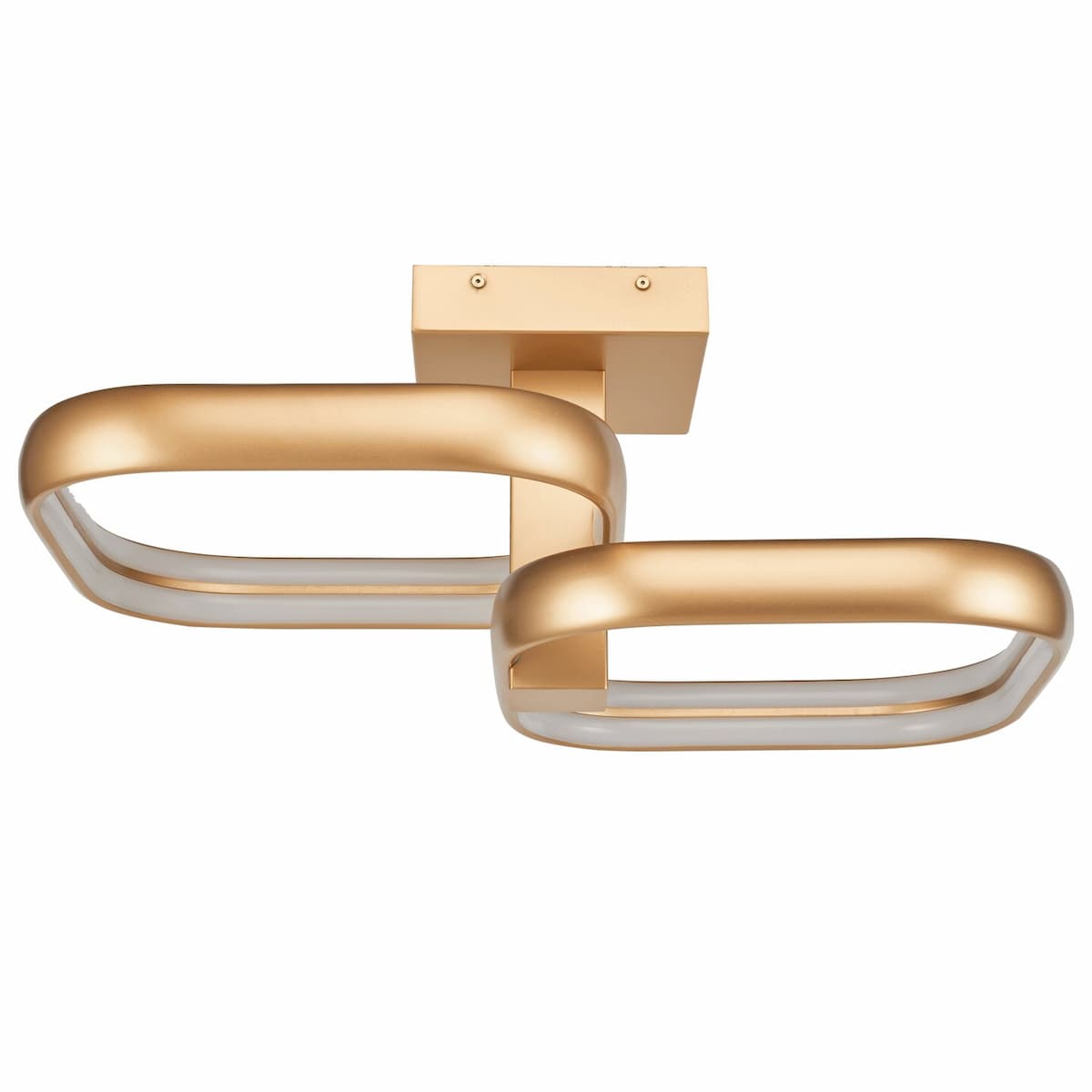 Modern Abra Rave dual LED semi-flush ceiling fixture with offset twin square styling for kitchens, hallways, bedrooms, and living spaces