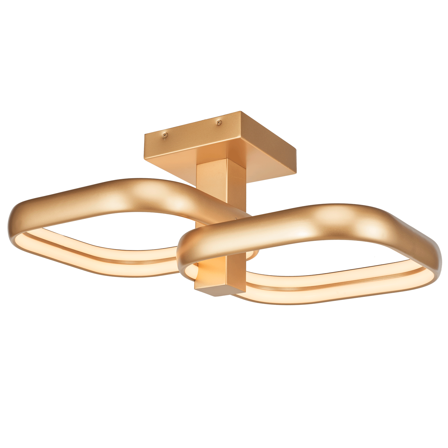 Abra Rave Dual LED Off-Set Twin Square Semi-Flushmount Gold