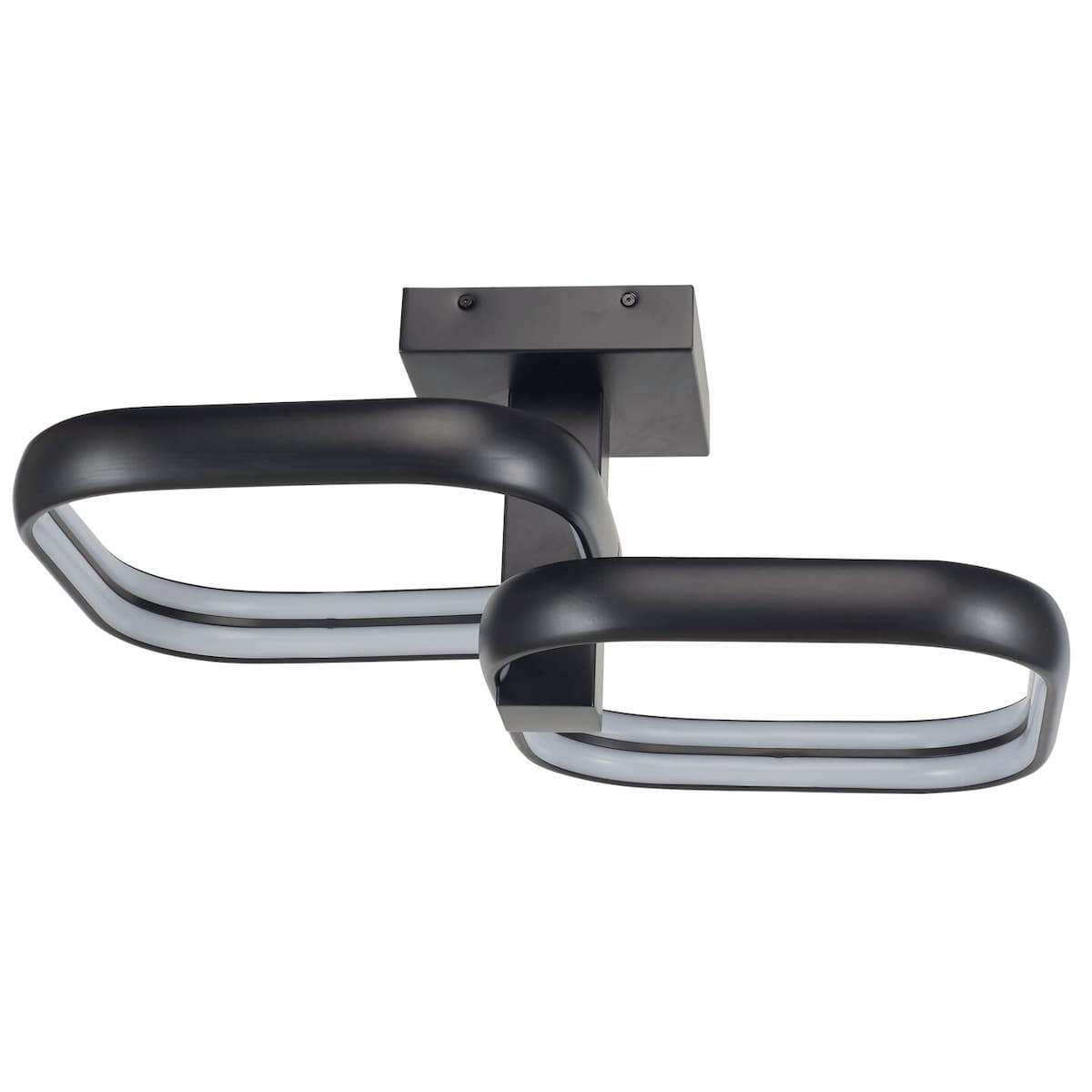 Abra Rave 30087FM semi-flush ceiling fixture featuring dual integrated LEDs and an offset twin square contemporary design