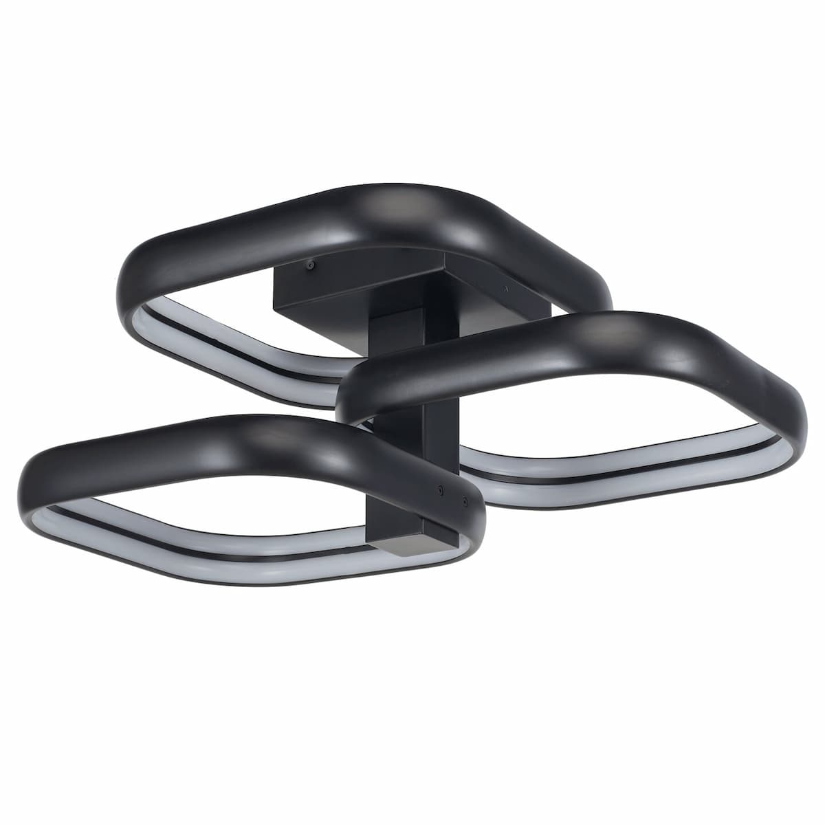 Abra Rave 30088FM semi-flush ceiling fixture featuring dual integrated LEDs and an offset triple square contemporary design