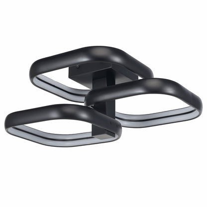 Abra Rave 30088FM semi-flush ceiling fixture featuring dual integrated LEDs and an offset triple square contemporary design