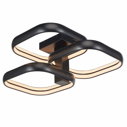 Abra Rave 30088FM dual LED semi-flush mount ceiling light with offset triple square design for modern interior lighting