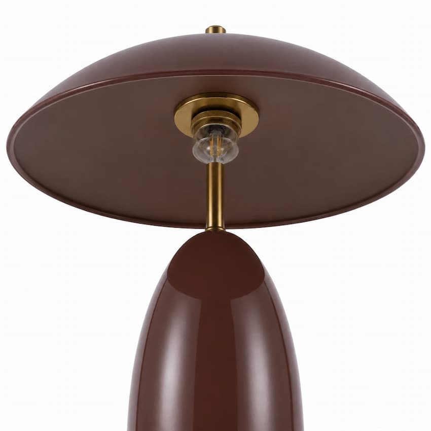 Alora Mood TL437012BGD Poppy Modern LED Table Lamp in Burgundy with Steel Shade, 3-Step Dimming and Downward Illumination