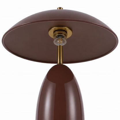 Alora Mood TL437012BGD Poppy Modern LED Table Lamp in Burgundy with Steel Shade, 3-Step Dimming and Downward Illumination