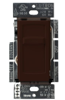Lutron Skylark LED+ dimmer switch in Brown