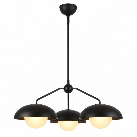 Alora Mood CH522328MBOP Rubio 28-Inch Chandelier in Matte Black Finish with Opal Matte Glass Globes