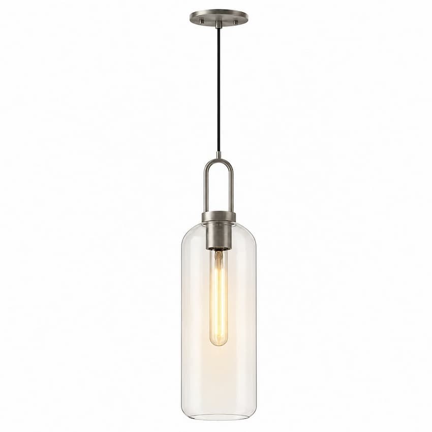 Alora Mood Soji PD401606BNCL 6-Inch Pendant Light in Brushed Nickel Finish with Clear Glass Shade