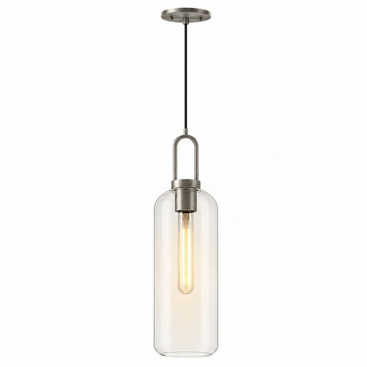Alora Mood Soji PD401606BNCL 6-Inch Pendant Light in Brushed Nickel Finish with Clear Glass Shade
