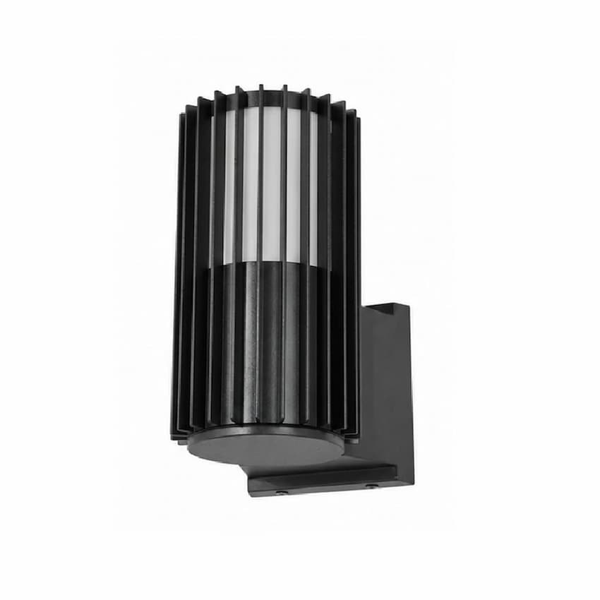 Abra Lava 50146ODW contemporary outdoor wall light featuring a single-light design and decorative ribbed metal construction
