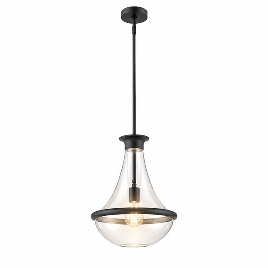 Alora Mood Marcel PD464014AG 10-Inch Pendant Light in Aged Gold with Clear Bubble Glass Shade