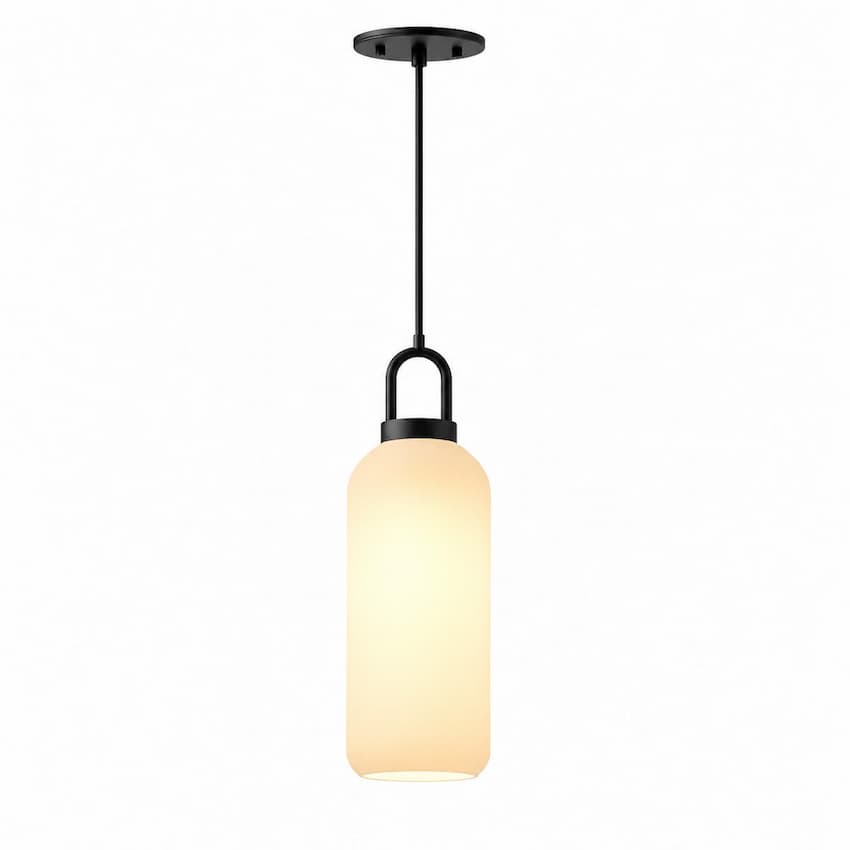 Alora Mood Soji PD401505MBOP 5-Inch Pendant Light in Matte Black Finish with Steel and Glass Construction