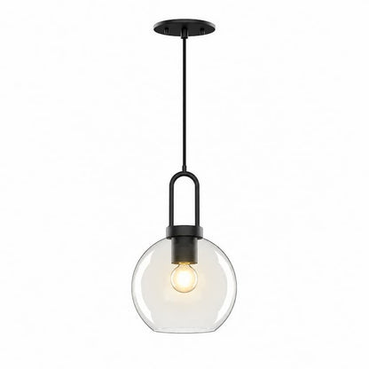 Alora Mood Soji PD601608MBCL 8-Inch Pendant Light with Clear Glass Shade and Steel Construction
