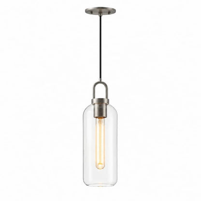 Alora Mood Soji PD401505MBCL 5-Inch Pendant Light in Matte Black Finish with Clear Glass Shade