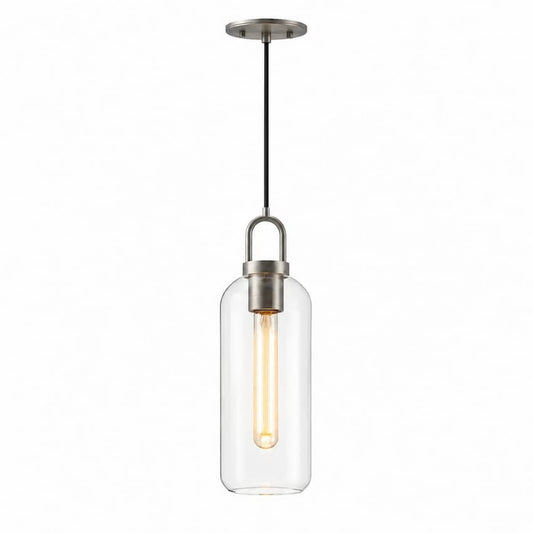Alora Mood Soji PD401505MBCL 5-Inch Pendant Light in Matte Black Finish with Clear Glass Shade