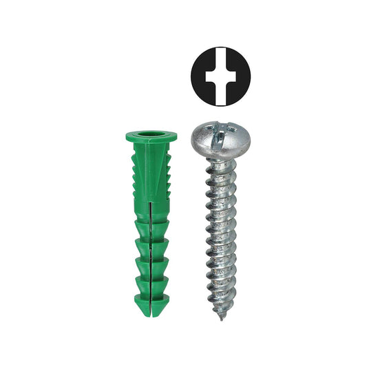 Dottie 3AK Dottie #12 Green Wing Conical Anchor Kit with Pan Head Combo Drive Screws 3AK