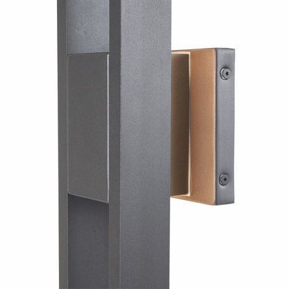 Abra 50009ODW Slate exterior wall fixture with dual linear light bars for modern architectural outdoor lighting