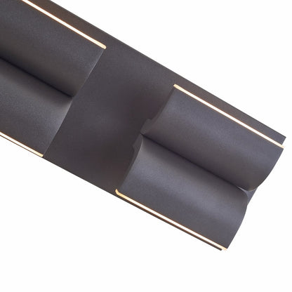 Modern wet location LED wall sconce featuring a curved aluminum body and frosted acrylic diffuser for exterior lighting