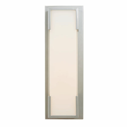 Abra Titon wet location wall sconce with sleek mitered glass panels for modern residential and commercial exteriors