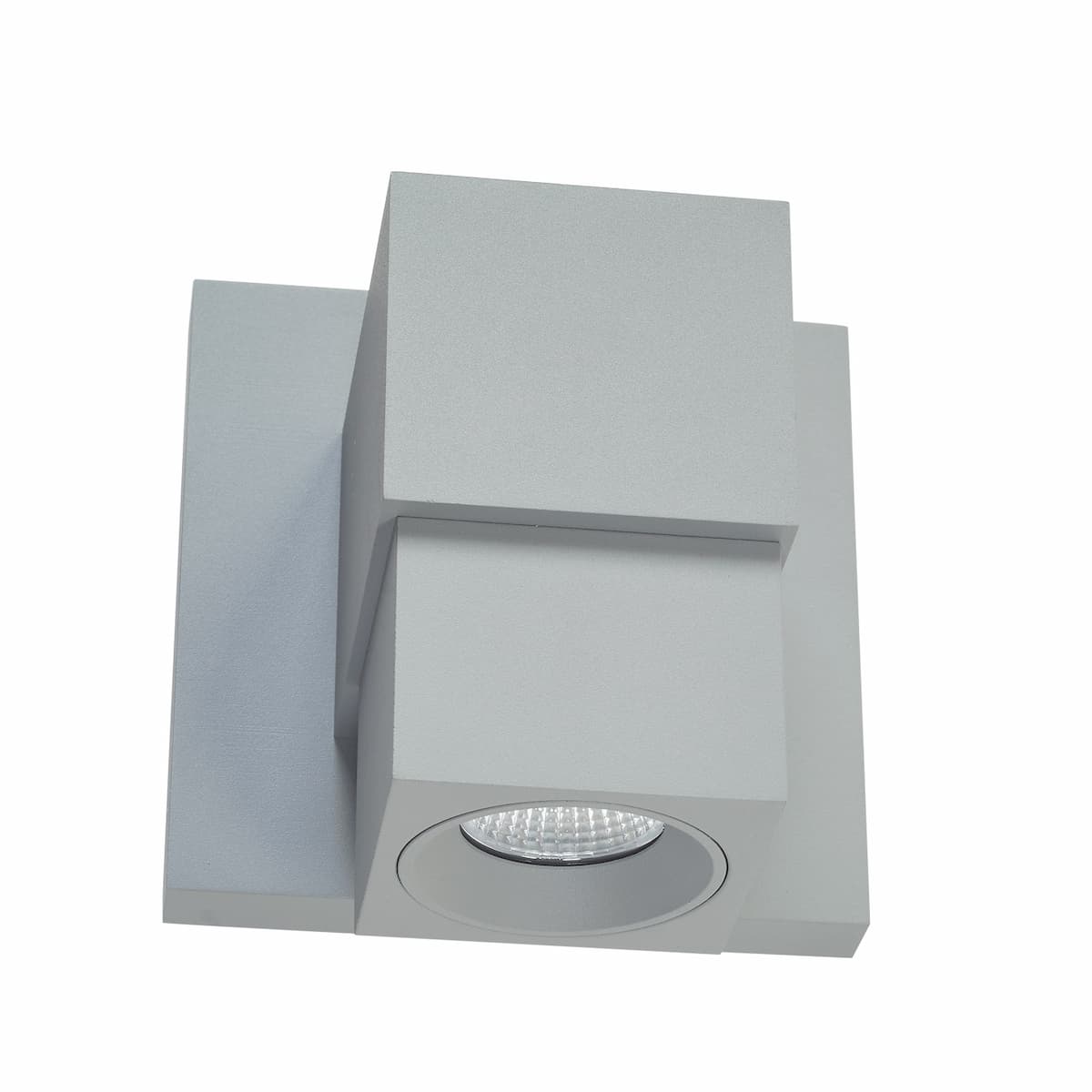 Contemporary outdoor wall washer light with integrated LED downlight for patios, entryways, and building facades