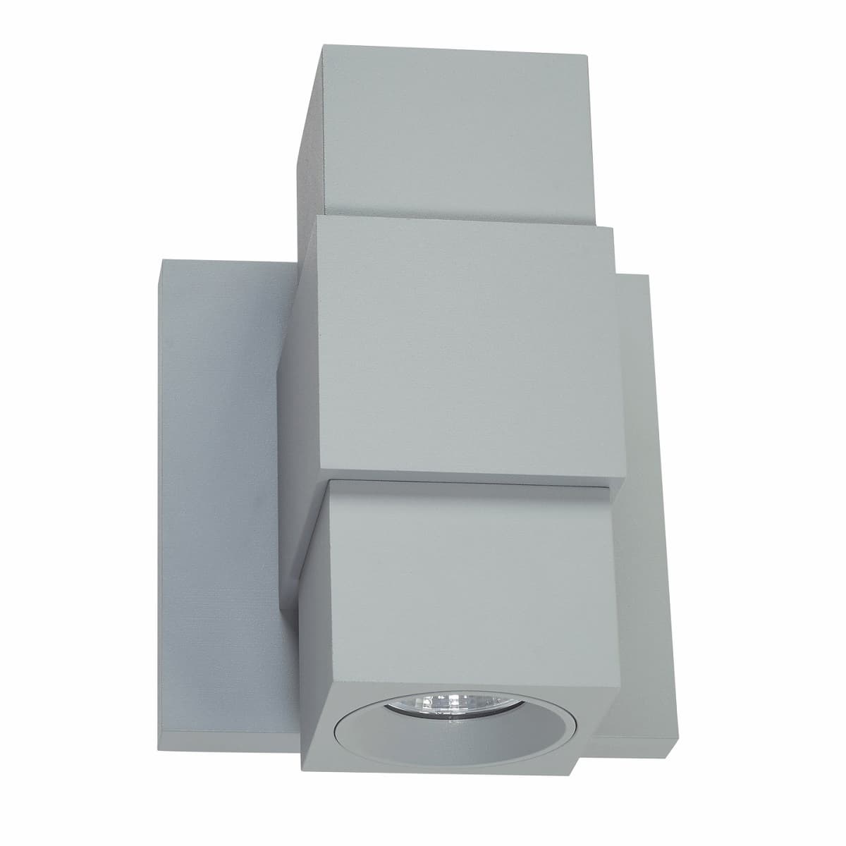 Modern Abra Optics LED wall fixture with upward and downward illumination for patios, entryways, and exterior walls
