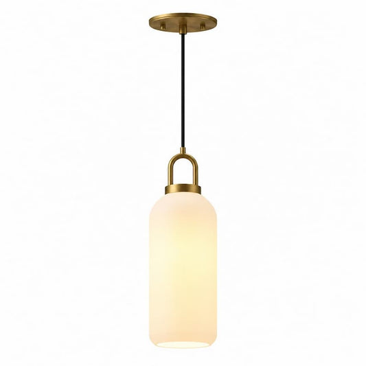 Alora Mood Soji PD401505AGOP 5-Inch Pendant Light in Aged Gold Finish with Steel and Glass Construction