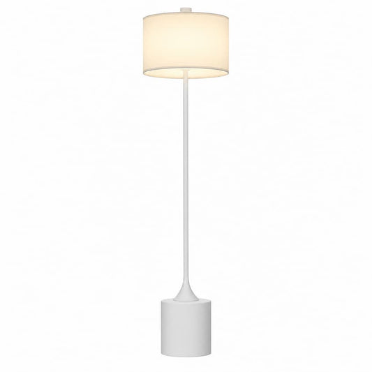 Alora Mood Issa FL418761WHIL 61-Inch Floor Lamp in White with Ivory Linen Shade and Steel Construction