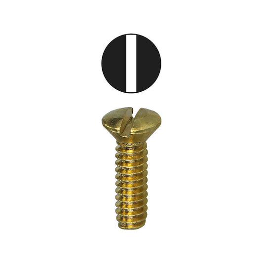 Dottie 414BRS Dottie #6-32 x 1/2 in Brass Slotted Oval Head Wall Plate Screw 414BRS